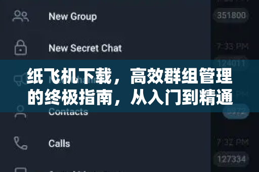 纸飞机下载，高效群组管理的终极指南，从入门到精通