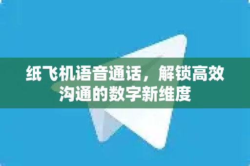 纸飞机语音通话，解锁高效沟通的数字新维度