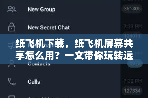 纸飞机下载，纸飞机屏幕共享怎么用？一文带你玩转远程协作