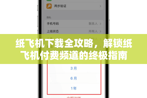 纸飞机下载全攻略，解锁纸飞机付费频道的终极指南