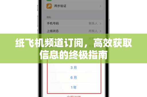 纸飞机频道订阅，高效获取信息的终极指南