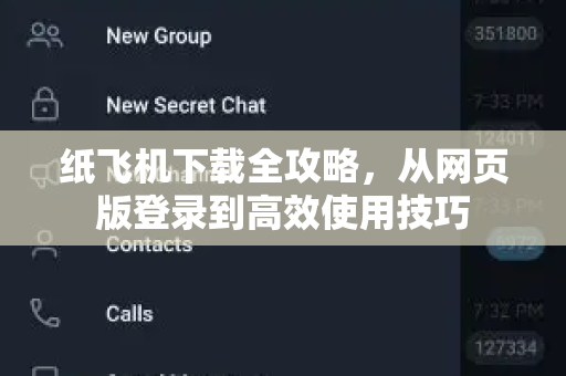 纸飞机下载全攻略，从网页版登录到高效使用技巧