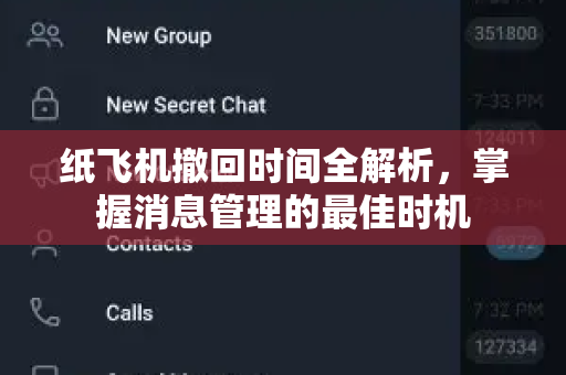 纸飞机撤回时间全解析，掌握消息管理的最佳时机