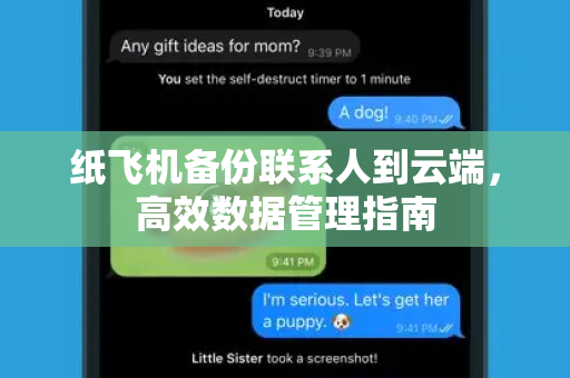 纸飞机备份联系人到云端,高效数据管理指南-第1张图片-纸飞机官网 - 安全加密聊天社交软件 | 纸飞机电脑版·PC桌面版 纸飞机备份联系人到云端,高效数据管理指南-第1张图片-纸飞机官网 - 安全加密聊天社交软件 | 纸飞机电脑版·PC桌面版